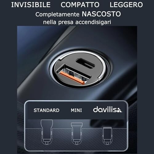 Davilis Caricabatterie Auto Ricarica Rapida 30W - immagine 3