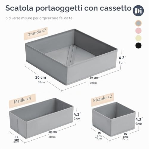 DIMJ Organizer Cassetti 8 Pezzi Pieghevoli - immagine 1