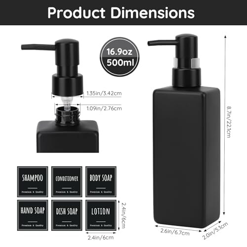 Dispenser Sapone Segbeauty Nero Opaco 500ml - immagine 1