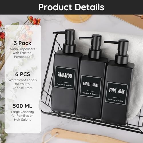 Dispenser Sapone Segbeauty Nero Opaco 500ml - immagine 2