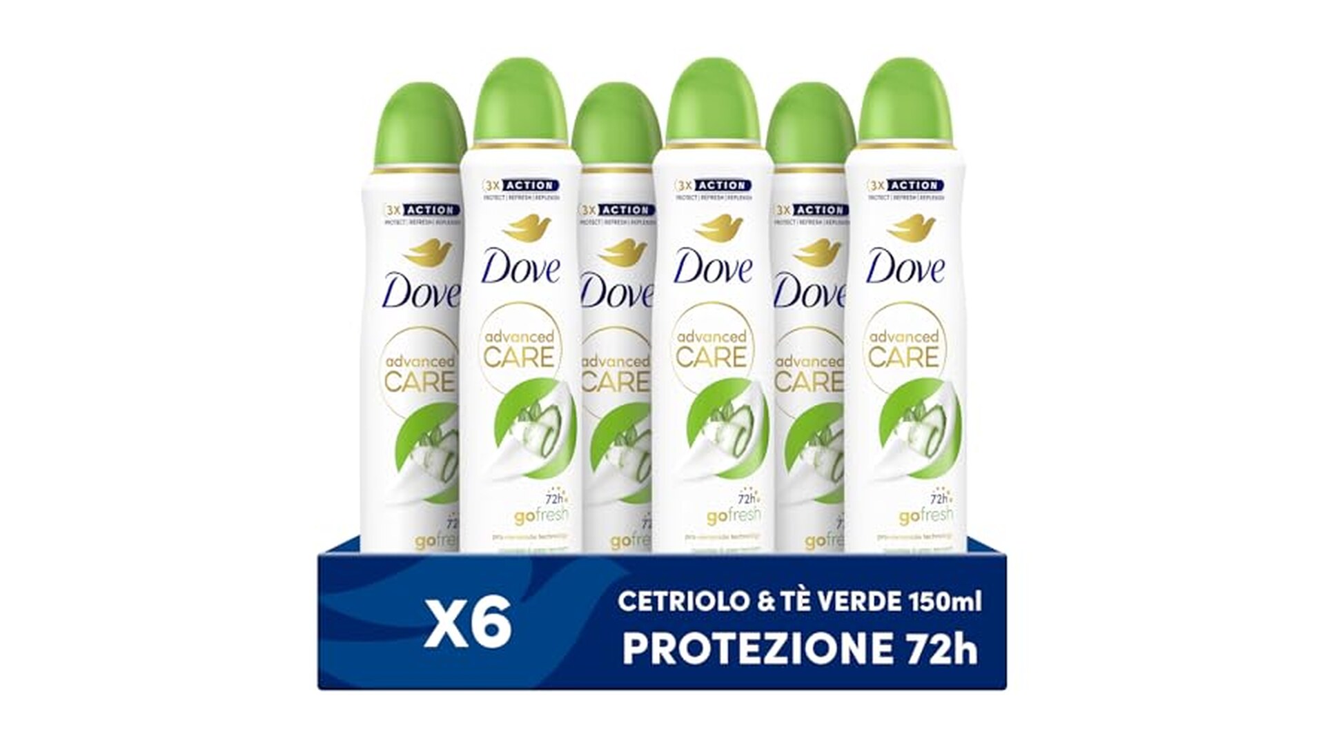 Dove Deodorante Spray Cetriolo e Té Verde 6x150ml