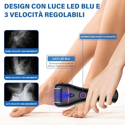Ehomfory Pedicure Elettrico Ricaricabile con 3 Rulli - immagine 1