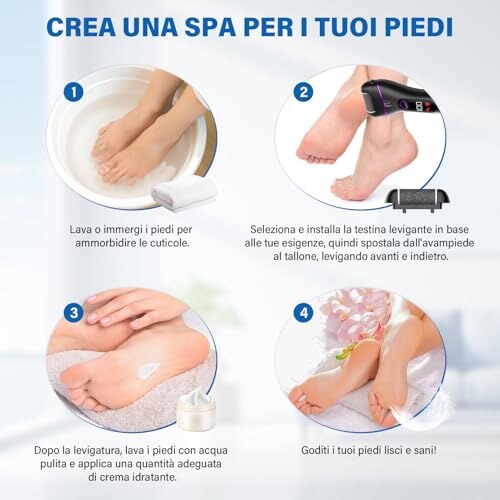 Ehomfory Pedicure Elettrico Ricaricabile con 3 Rulli - immagine 4