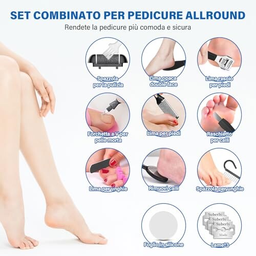 Ehomfory Pedicure Elettrico Ricaricabile con 3 Rulli - immagine 5