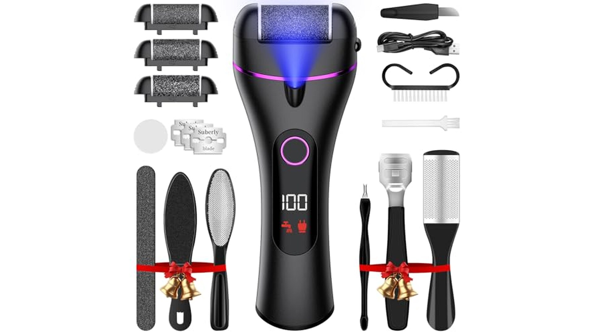 Ehomfory Pedicure Elettrico Ricaricabile con 3 Rulli