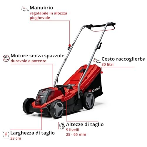 Einhell Tagliaerba a Batteria GE-CM 18/33 senza Filo - immagine 2