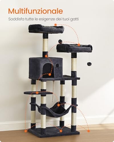 Feandrea Albero per Gatti 143cm con Graffiatoi - immagine 2