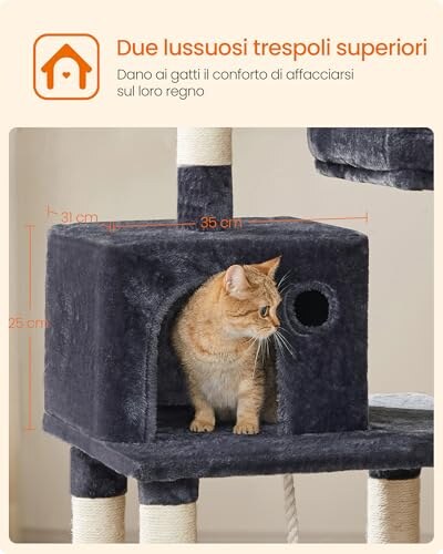Feandrea Albero per Gatti 143cm con Graffiatoi - immagine 5