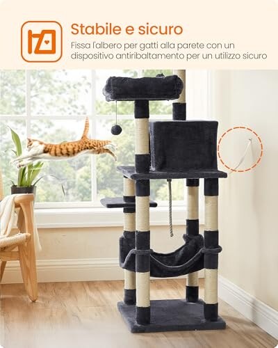 Feandrea Albero per Gatti 143cm con Graffiatoi - immagine 8