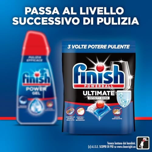 Finish Power Gel Detersivo Lavastoviglie Freschezza Mediterranea - immagine 3