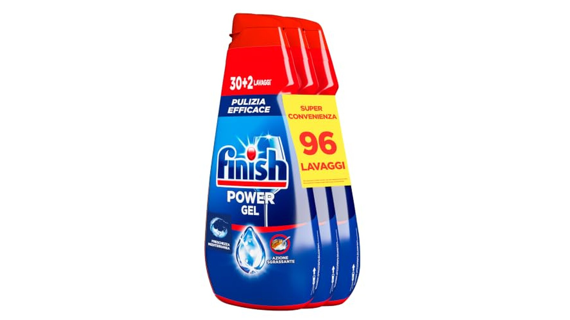 Finish Power Gel Detersivo Lavastoviglie Freschezza Mediterranea