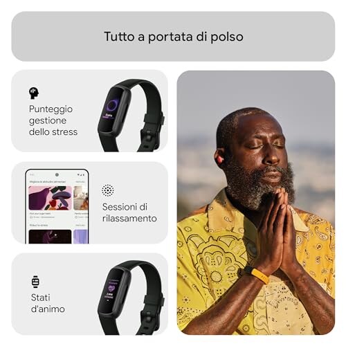Fitbit Inspire 3 Tracker Fitness Nero Notte - immagine 4