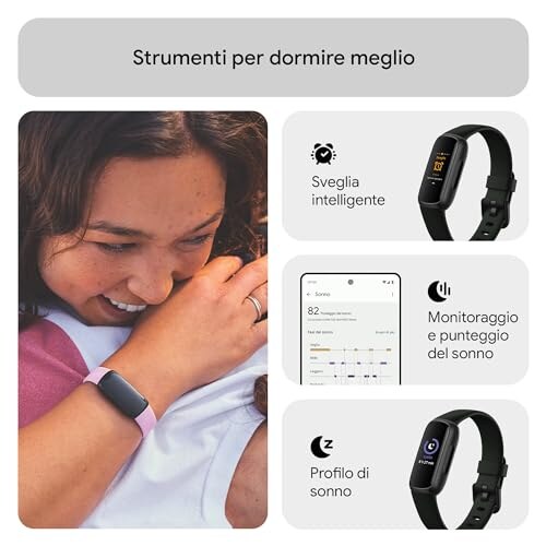 Fitbit Inspire 3 Tracker Fitness Nero Notte - immagine 5