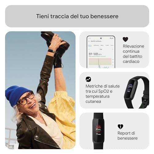 Fitbit Inspire 3 Tracker Fitness Nero Notte - immagine 6