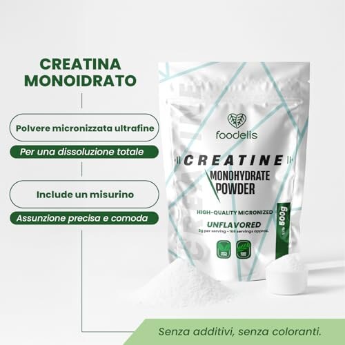 Foodelis Creatina Monoidrato Micronizzata 500g - immagine 2