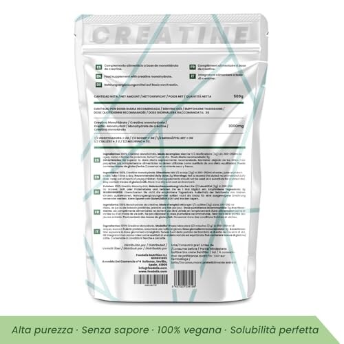 Foodelis Creatina Monoidrato Micronizzata 500g - immagine 8