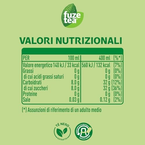 Fuze Tea Gusto Pesca e Rosa, 12 Bottiglie 400ml - immagine 1