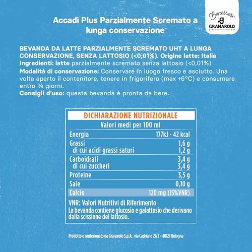 Granarolo Benessere Accadì Plus Latte UHT Senza Lattosio - immagine 1