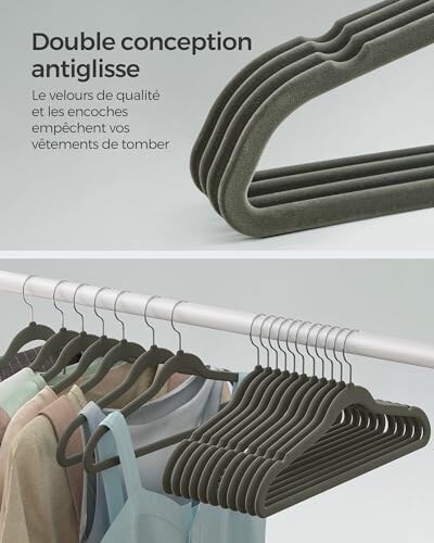 Grucce in Velluto SONGMICS Salvaspazio Antiscivolo - immagine 2