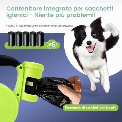 Guinzaglio Allungabile con Torcia e Portasacchetti - immagine 3