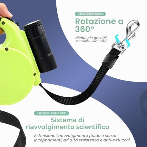 Guinzaglio Allungabile con Torcia e Portasacchetti - immagine 4