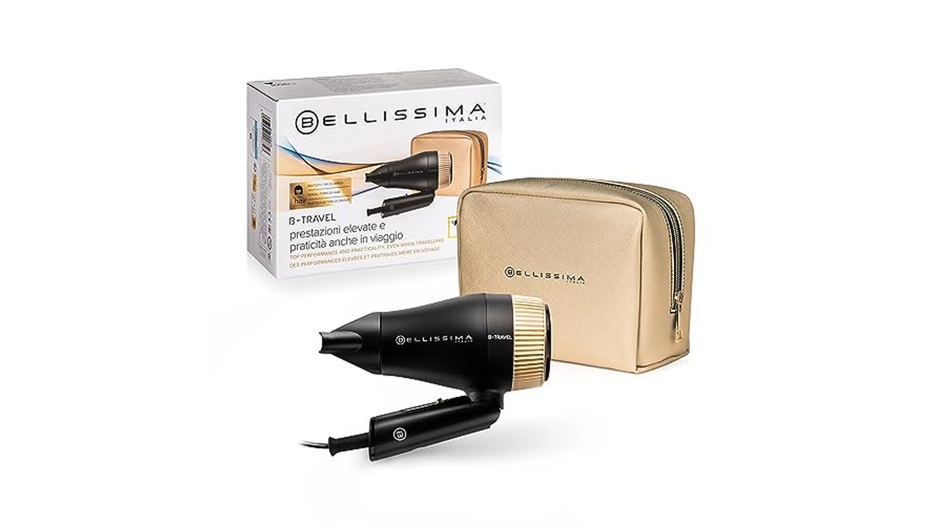 Imetec B-Travel Asciugacapelli da Viaggio 1400W