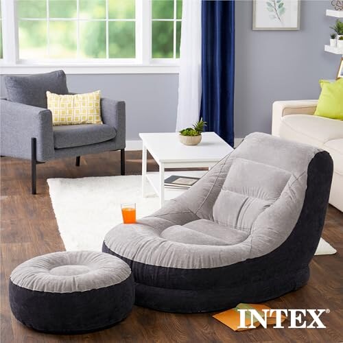 Intex Poltrona Lounge Grigia con Poggia Piedi - immagine 5