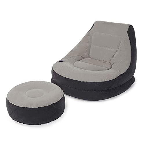 Intex Poltrona Lounge Grigia con Poggia Piedi - immagine 9