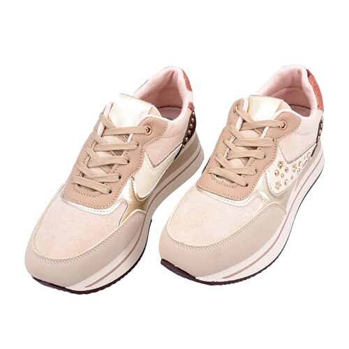 JOMIX Sneakers Donna Casual Zeppa Eleganti Khaki - immagine 2