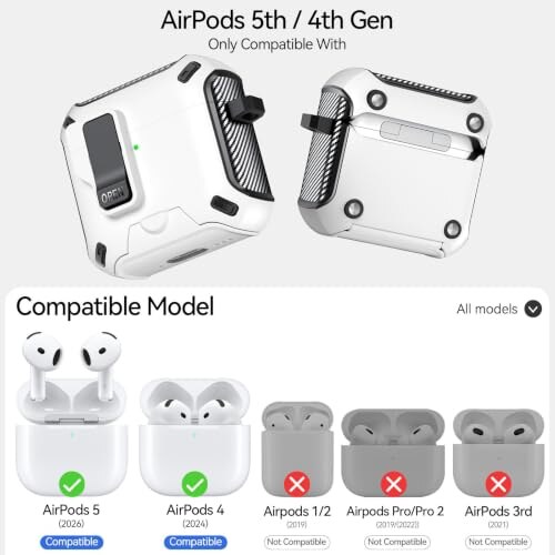 Joremx Custodia Magnetica per AirPods 5/4 - immagine 1