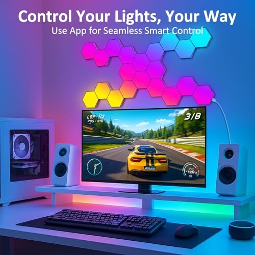 Kangtaixin 8 Pannelli LED Esagonali RGB per Gaming - immagine 5