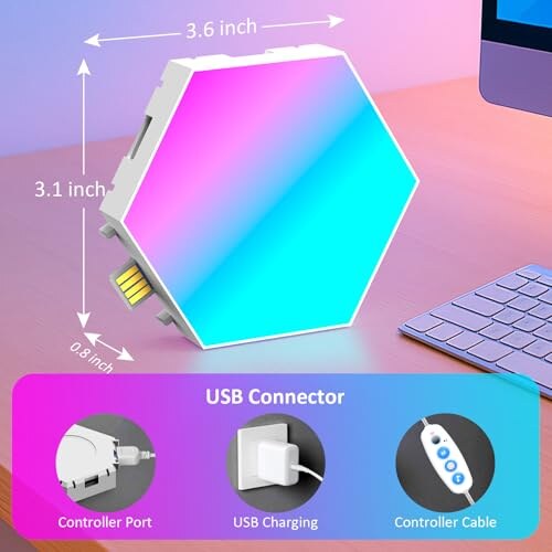 Kangtaixin 8 Pannelli LED Esagonali RGB per Gaming - immagine 9