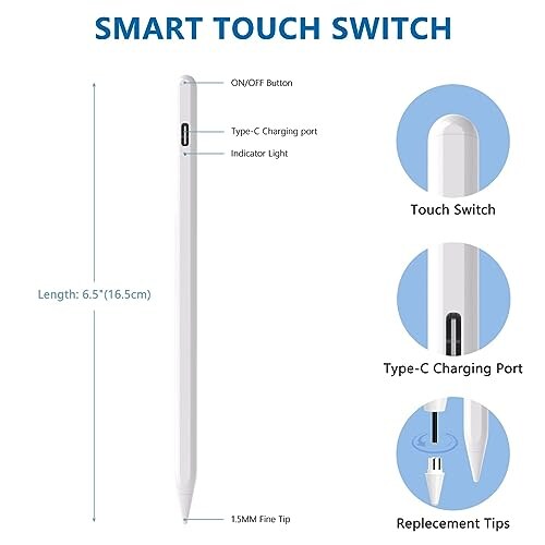 KARFUN Penna Touch per Tablet Android Bianco - immagine 2