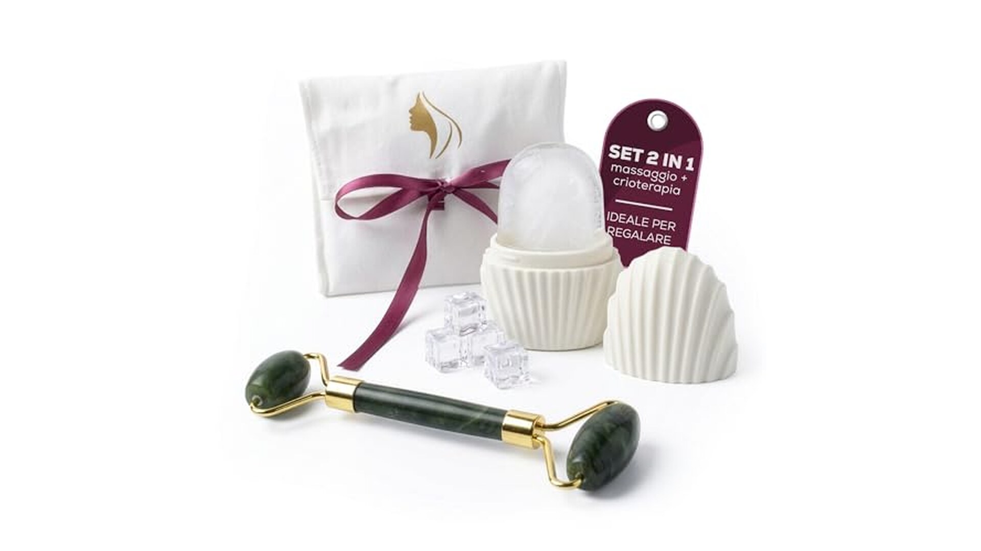 Kit Skincare Viso con Rullo Di Giada