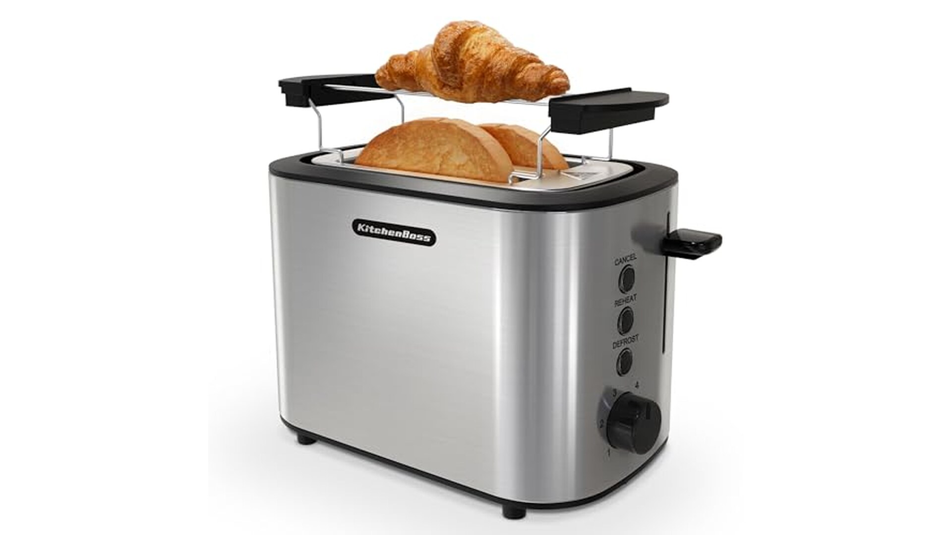 KitchenBoss Tostapane Inox 2 Fette con 6 Livelli