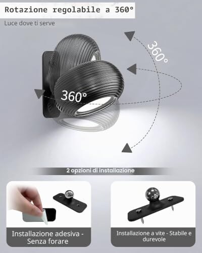 Lampada Parete LED Ricaricabile AURI CX02 - immagine 6