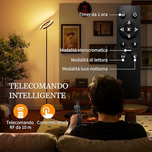 Lampada da Terra Dimmerabile HOMCOM con Telecomando - immagine 4