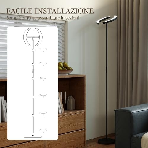 Lampada da Terra Dimmerabile HOMCOM con Telecomando - immagine 5