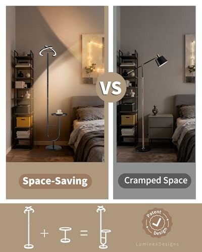 Lampada da Terra LED 36W Dimmerabile Nera - immagine 4