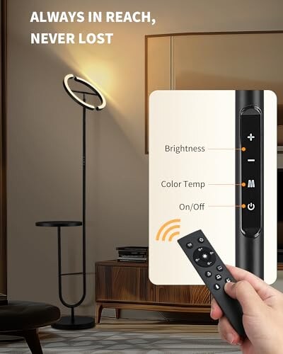 Lampada da Terra LED 36W Dimmerabile Nera - immagine 9