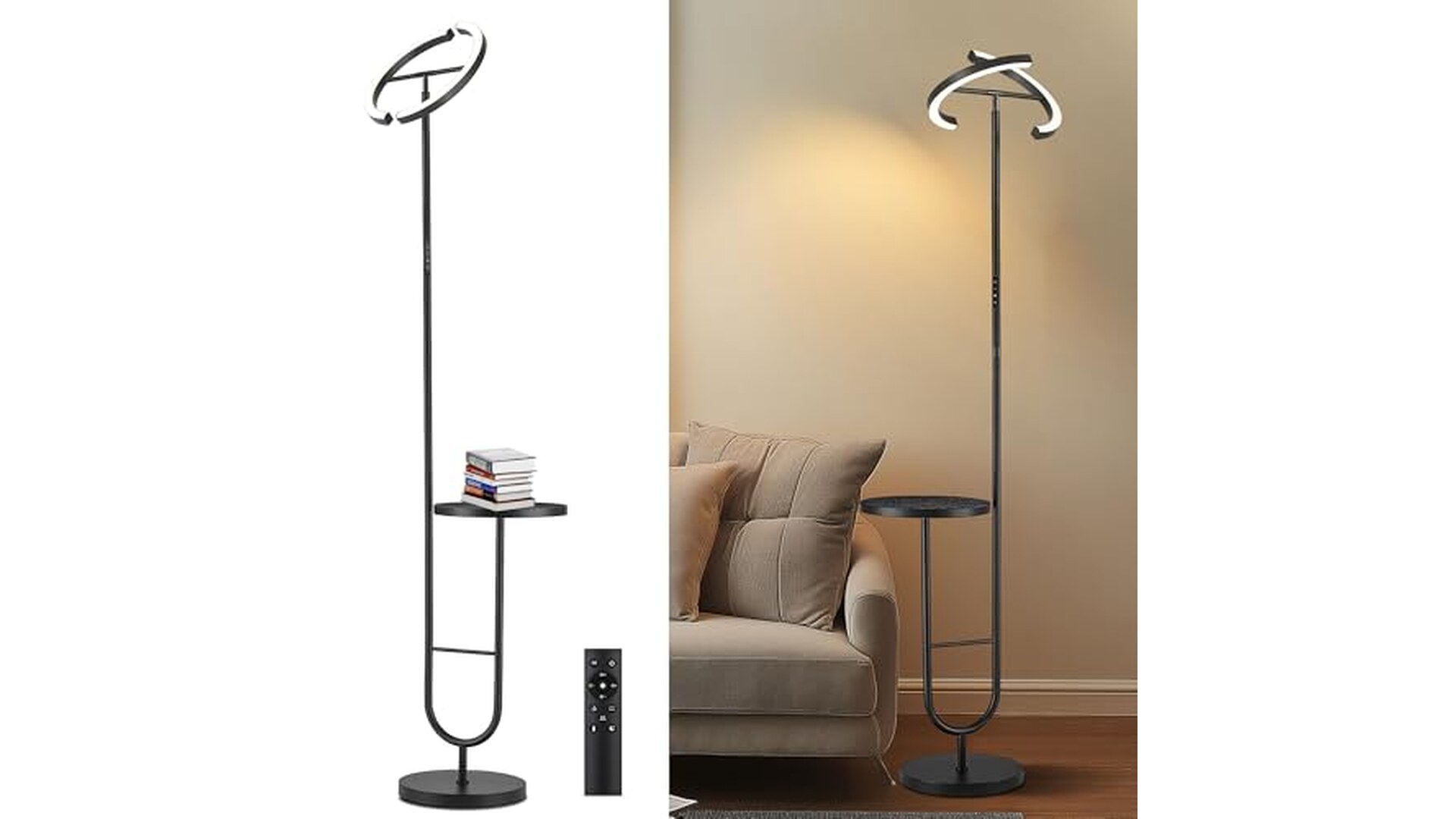 Lampada da Terra LED 36W Dimmerabile Nera