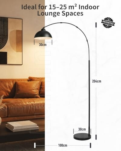 Lampada da Terra Moderna Nera LuminexDesigns - immagine 4