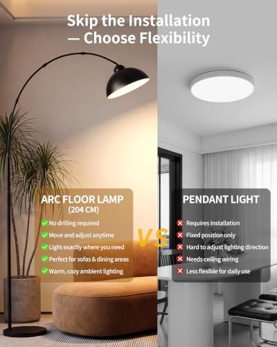 Lampada da Terra Moderna Nera LuminexDesigns - immagine 5