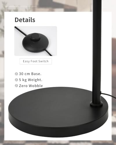 Lampada da Terra Moderna Nera LuminexDesigns - immagine 6