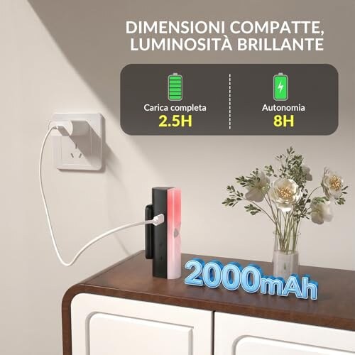Lampade LED Ricaricabili con Sensore Lustaled - immagine 4
