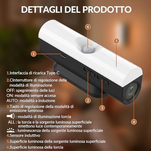 Lampade LED Ricaricabili con Sensore Lustaled - immagine 7