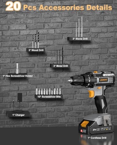 LEEIKOO Avvitatore Elettrico 21V 42N.m - immagine 7