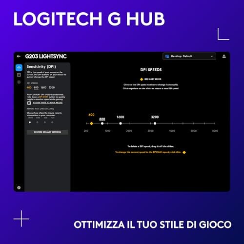 Logitech G203 LIGHTSYNC Mouse Gaming RGB - immagine 5
