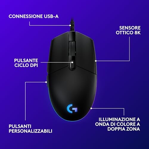 Logitech G203 LIGHTSYNC Mouse Gaming RGB - immagine 6