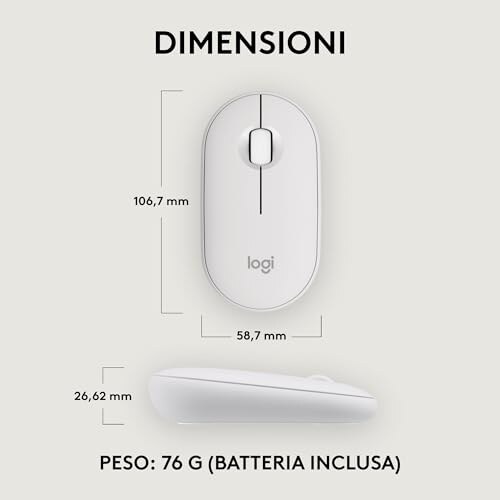 Logitech Pebble M350s Mouse Wireless Portatile - immagine 8